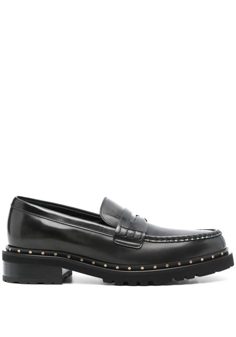 Black studded leather loafers Golden goose - men